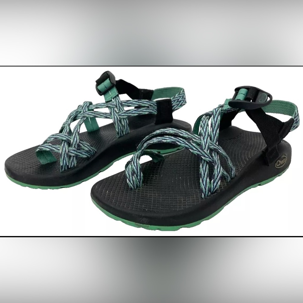 Chaco Women's Green and Black Sandals Sz 6